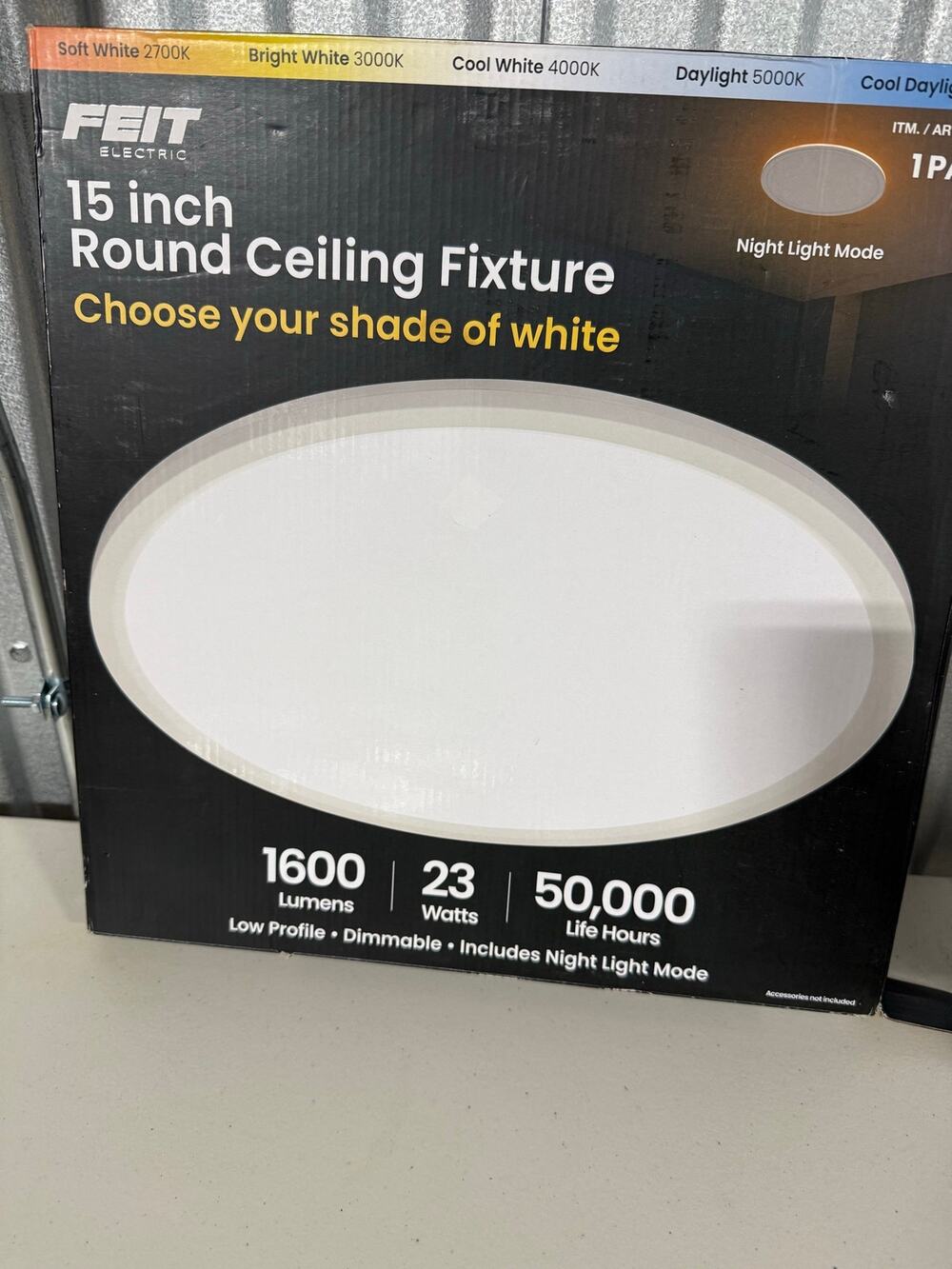 Feit Electric 15” Round Ceiling Fixture with Night Light